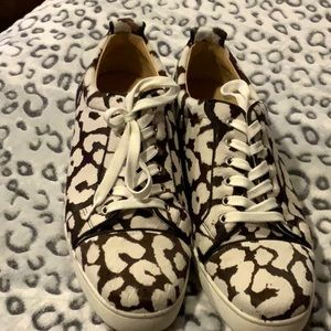 Men’s Christian Louboutin animal print sneakers like new 45.5